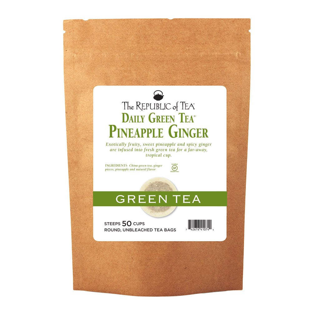 The Republic of Tea - Pineapple Ginger Daily Green Tea, 50 Tea Bags
