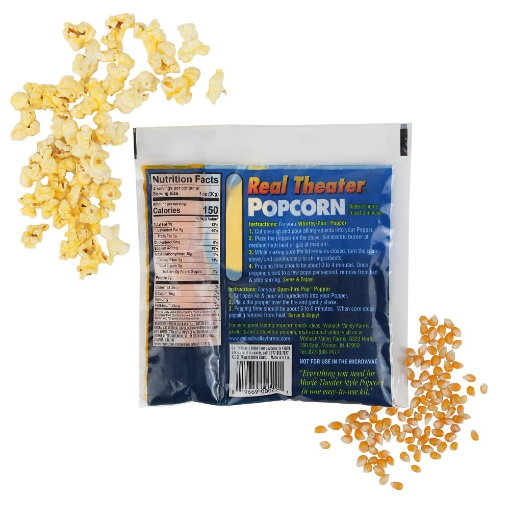 Wabash Valley Farms Popcorn Kit - 15 Pack All-In-One Popping Kernels, Plastic, Model 43615, Color 15 Kits