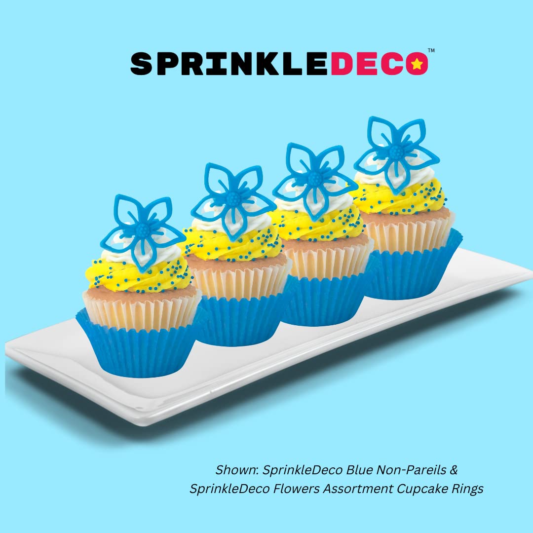 Sprinkle Deco Blue Nonpareils Mini Round Balls Confetti Sprinkles Toppings For Cake Cookie Cupcake Icecream Donut 6Oz