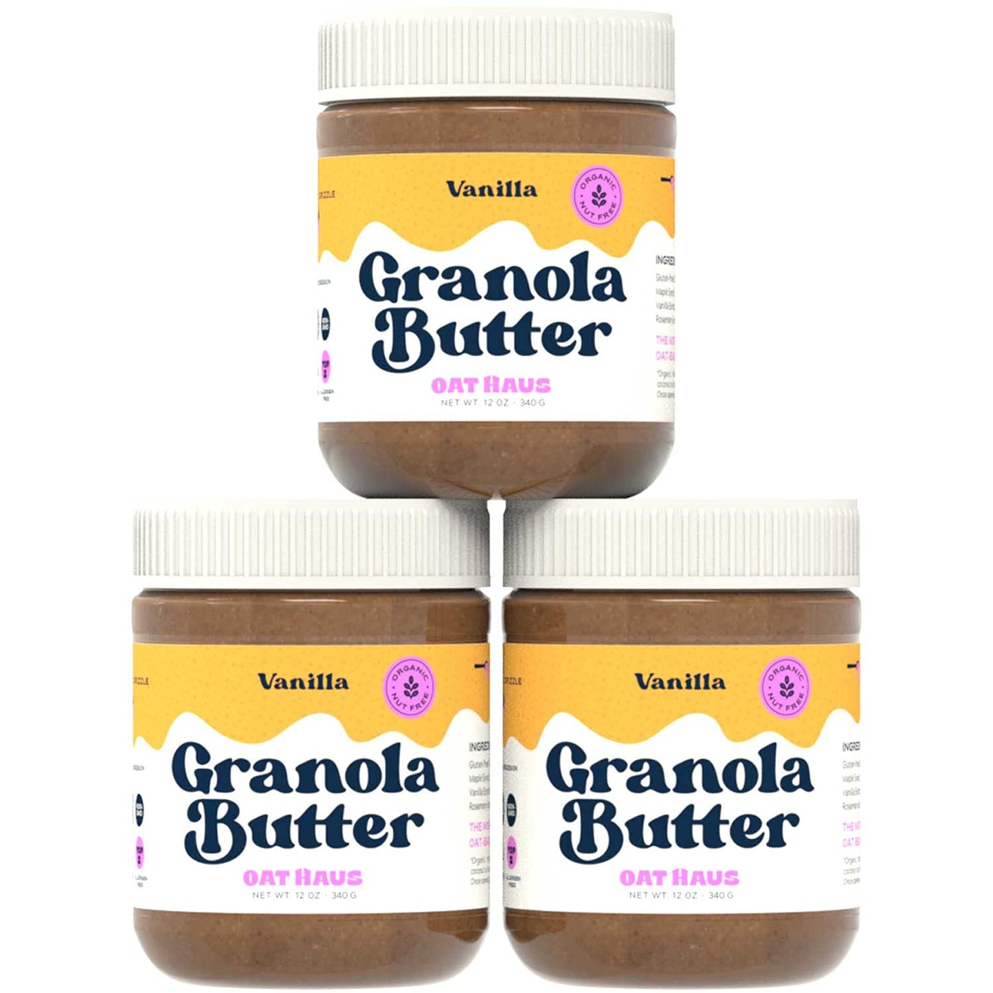 Kween Oat Haus Organic Vanilla Granola Butter | Peanut-Free, Almond (Tree-Nut) Free, & School-Safe (Top 8 Allergen Free) | Sunfl