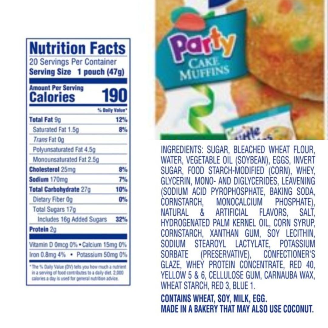 Entenmann s | Little Bites | Chocolate Chip Muffins - 20 Pouches - Party Cake Muffins-20 Pouches |each box 2 LBS 1 OZ- 936g | D