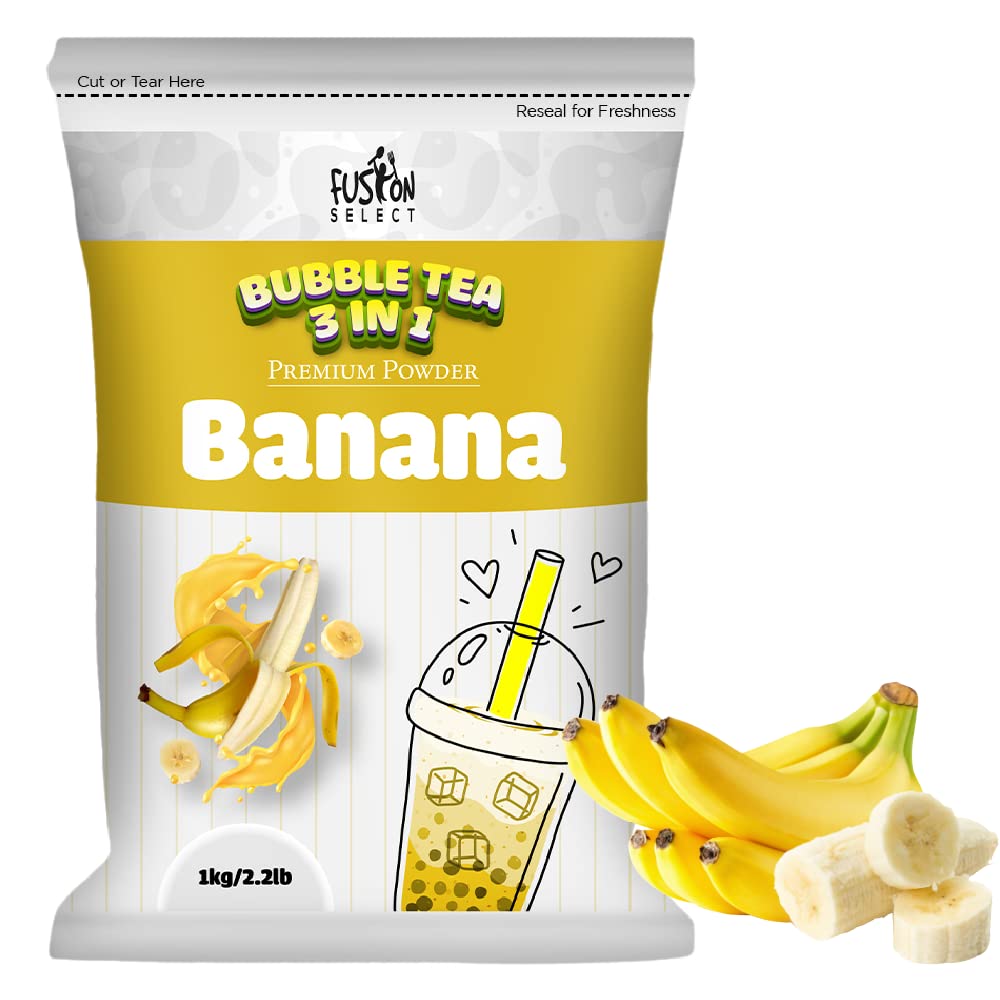 Fusion Select 2.2lb Banana MilkTea Powder For Bubble Tea, Boba Tea, 3-in-1 Drink Powder with Cream & Sugar, Smoothies - Instant 