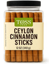 TOSS Ceylon Cinnamon Sticks - Premium Quality Whole Sticks, 5 Inch, 12 oz Jar, Sweet Mild Flavor