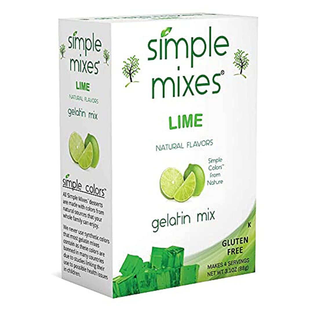 Simple Mixes Natural Lime Gelatin Mix, 3.0 Oz (Pack Of 6)
