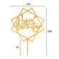 Diyasy 8 Pcs Gold Happy Birthday Cake Toppers,Acrylic Cake Toppers Set Double-Sided Glitter Cake Decoration For Children And Adu