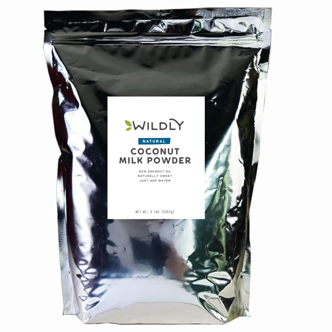 Wildly Conventional Coconut Milk Powder 80 Oz, 5 lb Bag - Natural, Dry, Unsweetened, Naturally Sweet, Powdered Creamer, Extra Cr