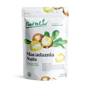 Food To Live Macadamia Nut Halves & Pieces, 1 Pound – Raw, Shelled, Unsalted, Kosher, Vegan, Bulk. Keto Snack. Good Source Of Healthy Fats. Great For Baking, And As Topping For Salads, Yogurt.