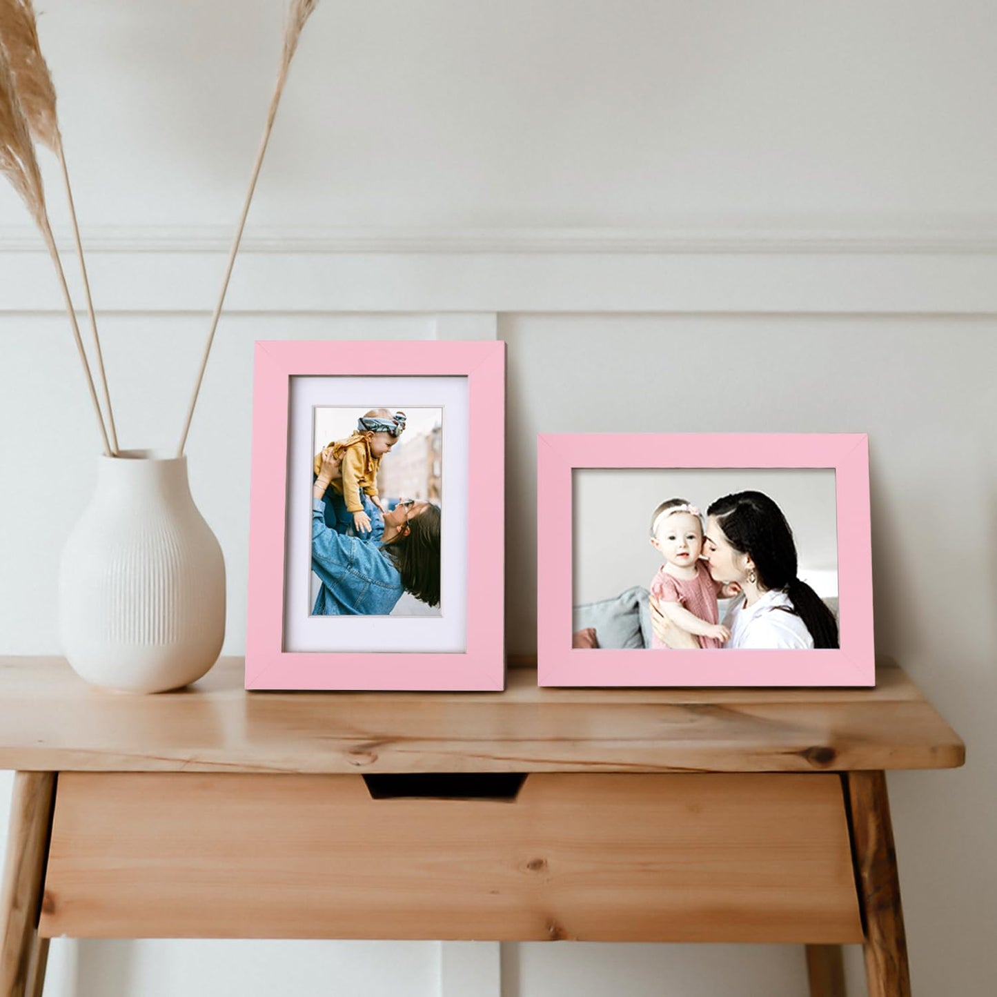 Egofine 4X6 Picture Frames With Plexiglass, Display Pictures 3.5X5 With Mat Or 4X6 Without Mat Set Of 4 For Tabletop And Wall Mo