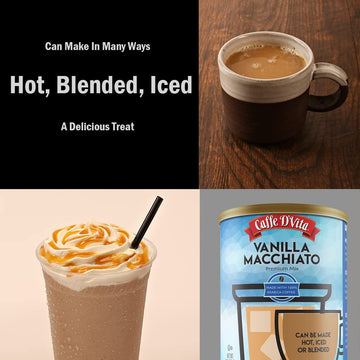 Caffe D'Vita Vanilla Macchiato - 100% Arabica Coffee Latte Mix, Instant Cappuccino Mix, Gluten Free, No Cholesterol, No Hydrogen