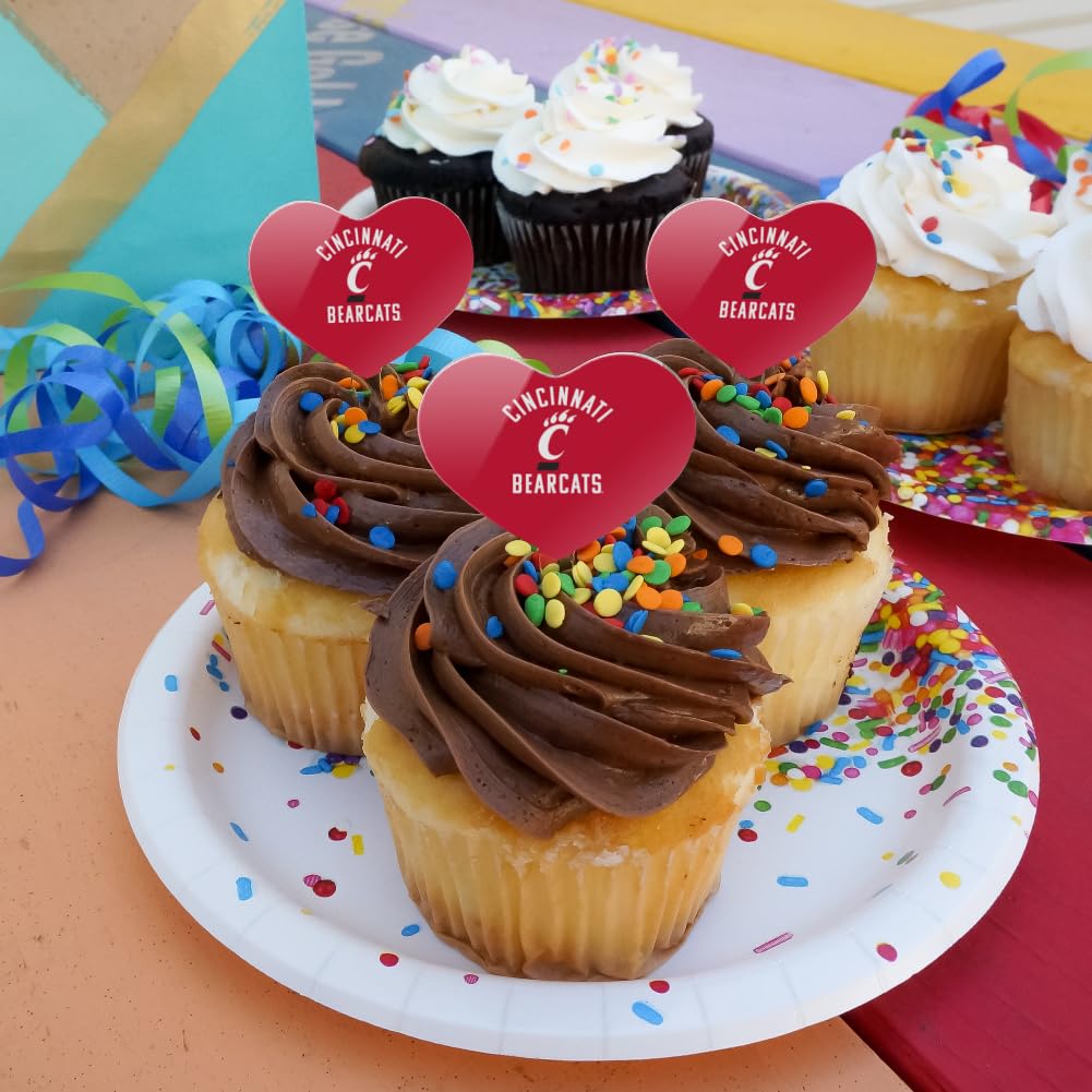 GRAPHICS & MORE Bearcats Logo Cupcake Picks Set of 6 - Acrylic Decoration Toppers