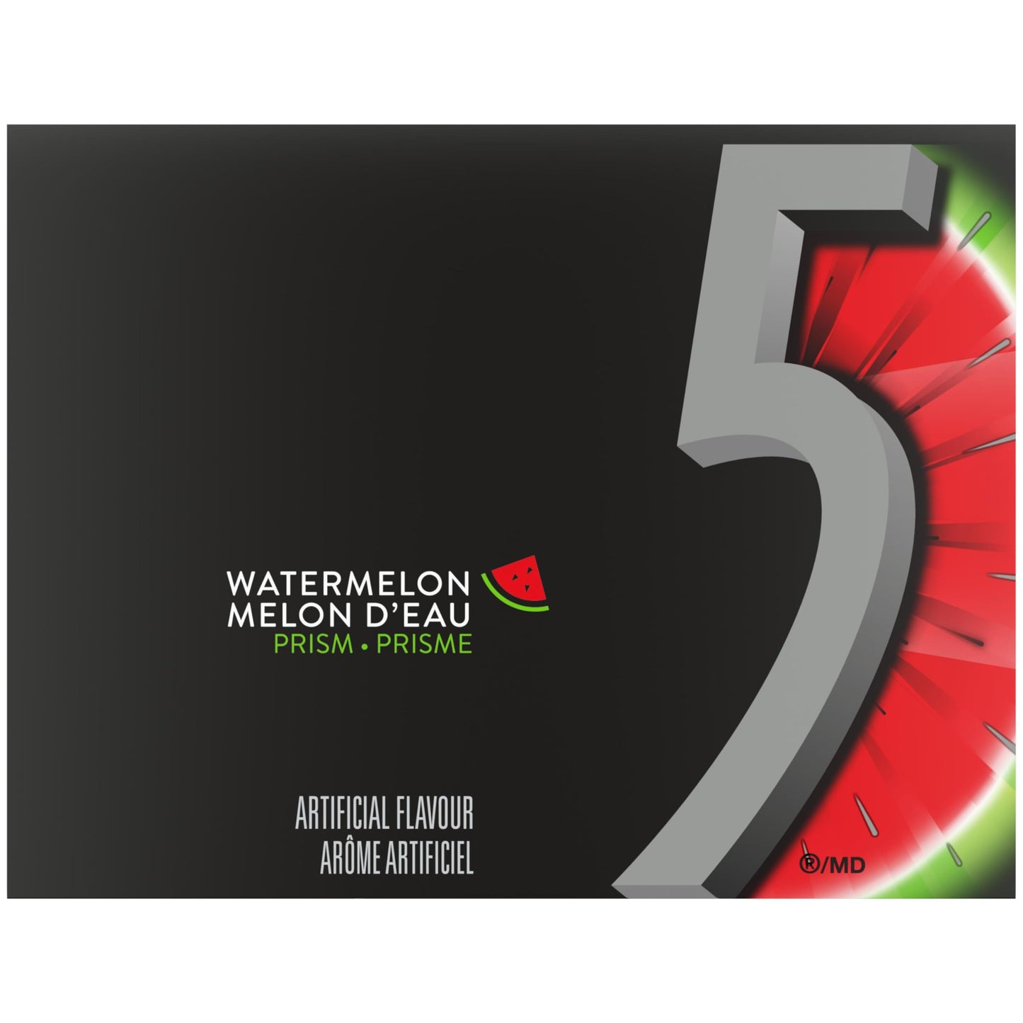 Wrigley 5 Prism Electric Watermelon Gum, 10Ct X 15Pcs, (Imported From Canada)