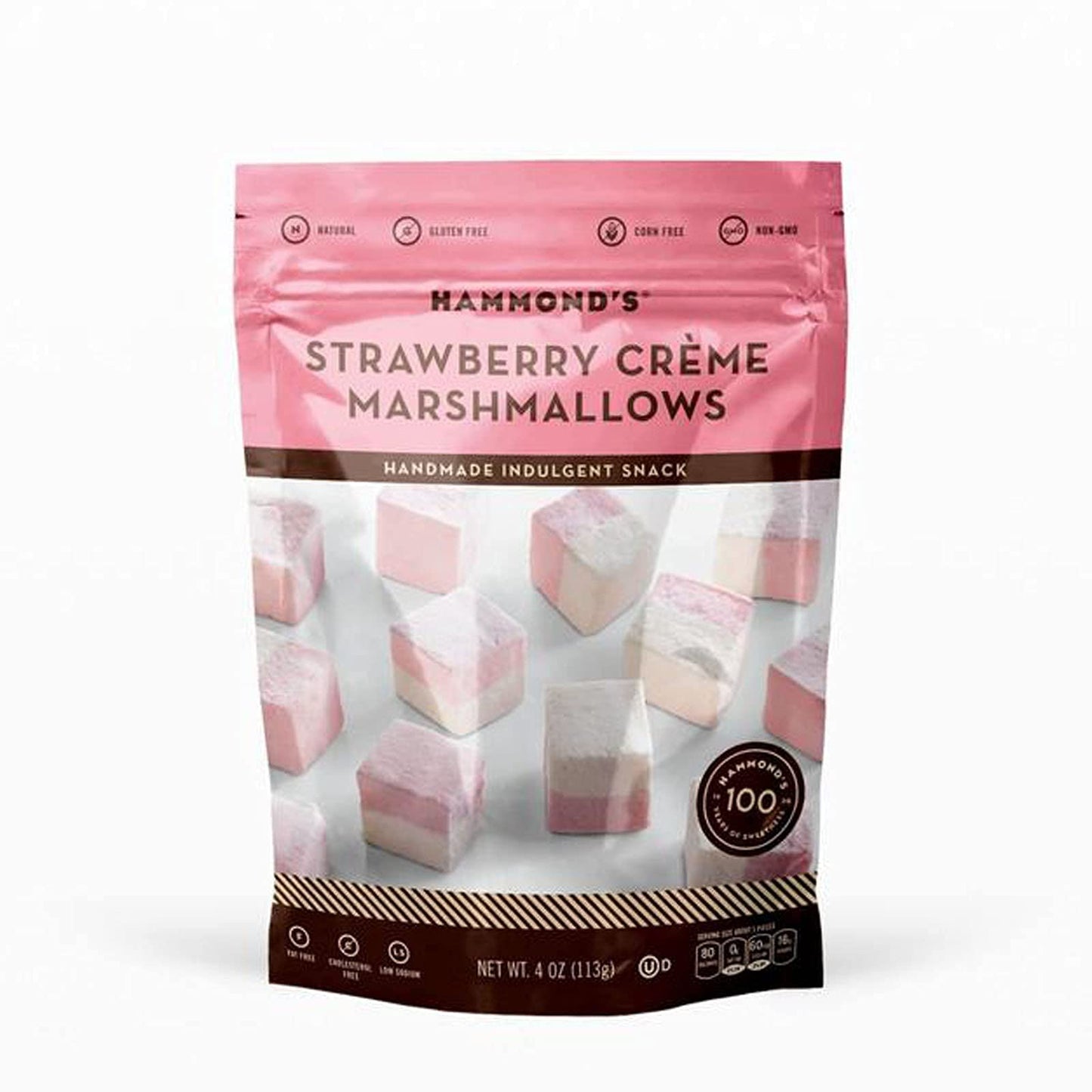 Hammonds Candies Gourmet Marshmallows - Strawberry Creme | Great For Snacking, Hot Chocolate, Smores, Baking | Gluten-Free, Kosh