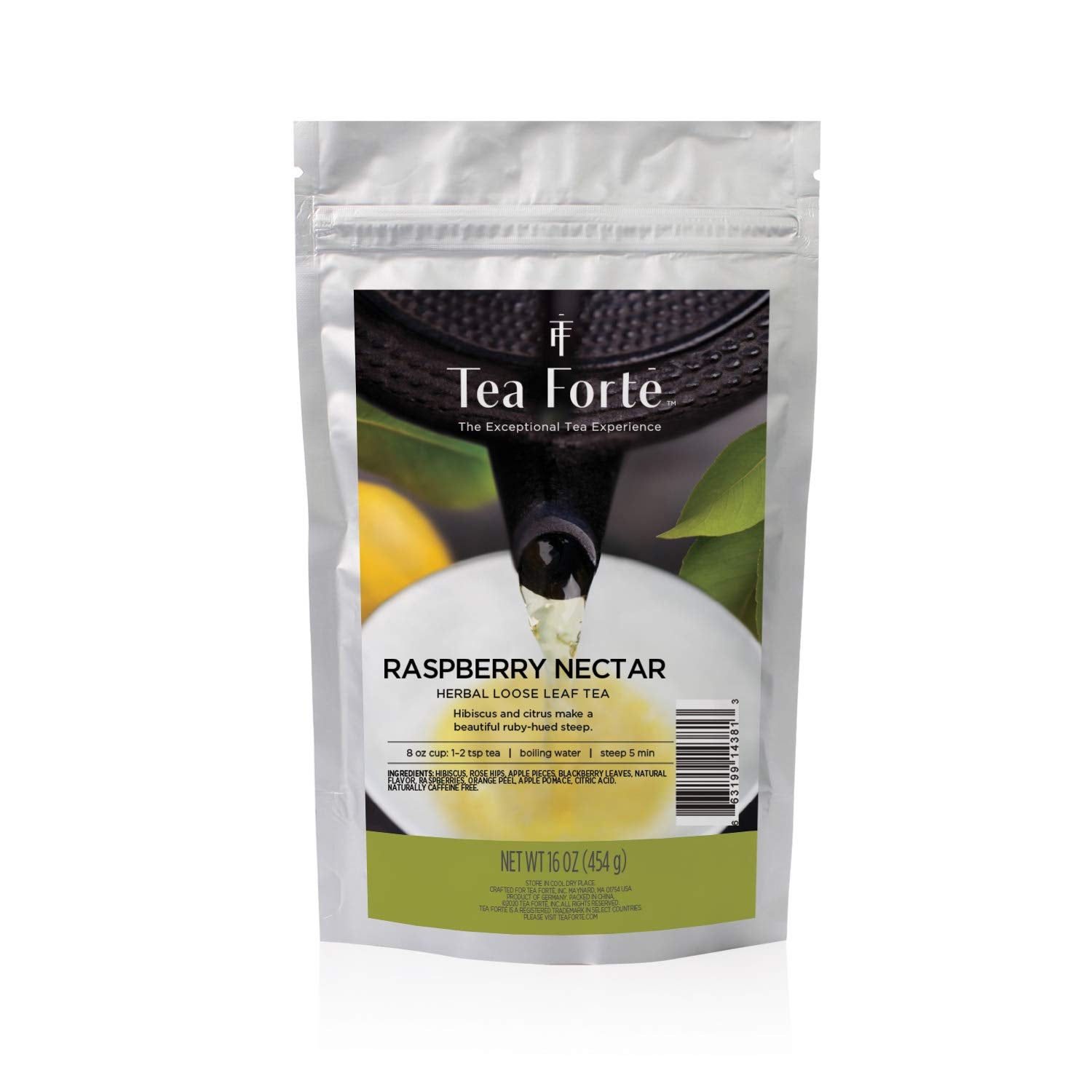 Tea Forte Raspberry Nectar Loose Bulk Tea  1 Pound Pouch  Organic Herbal Tea Tea Makes 160-170 Cups