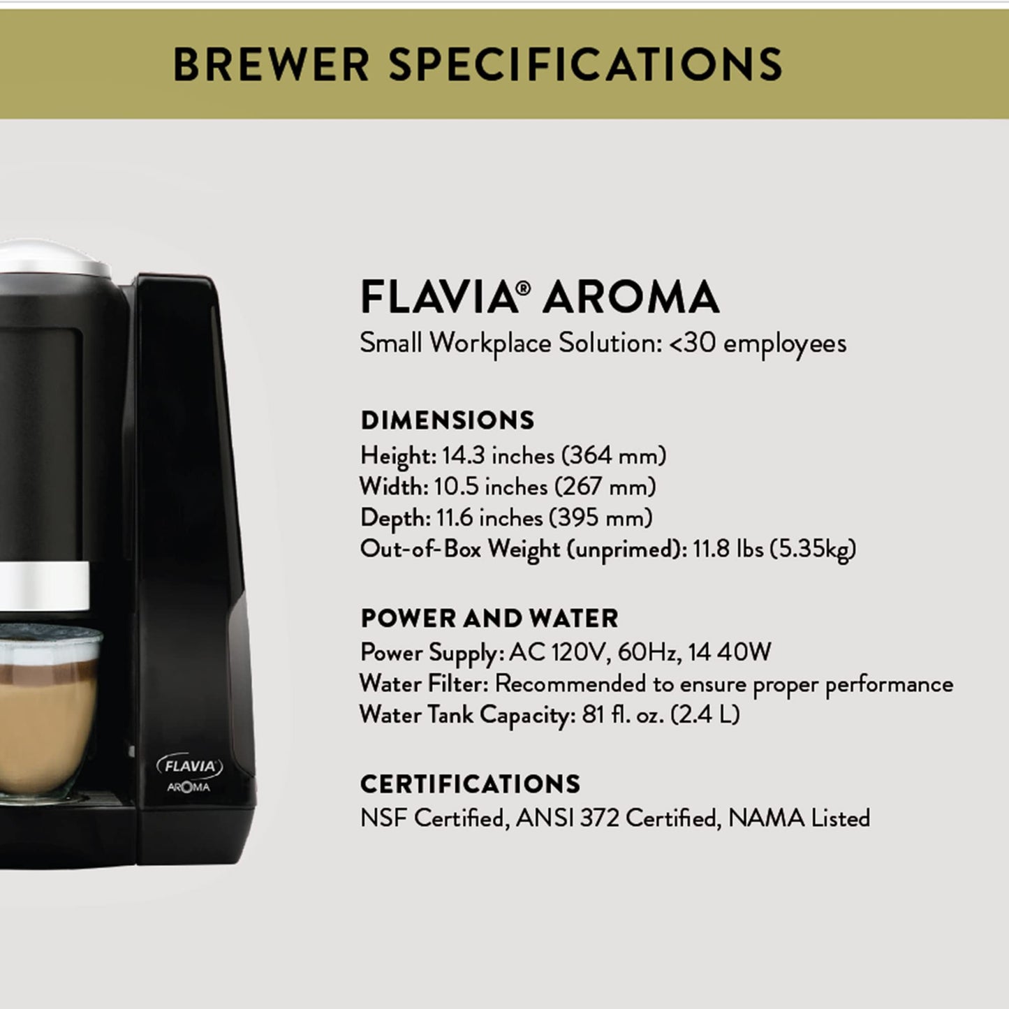 Flavia Mars Drinks Aroma Single-Serve Coffee Brewer Works Freshpacks, Black, Medium