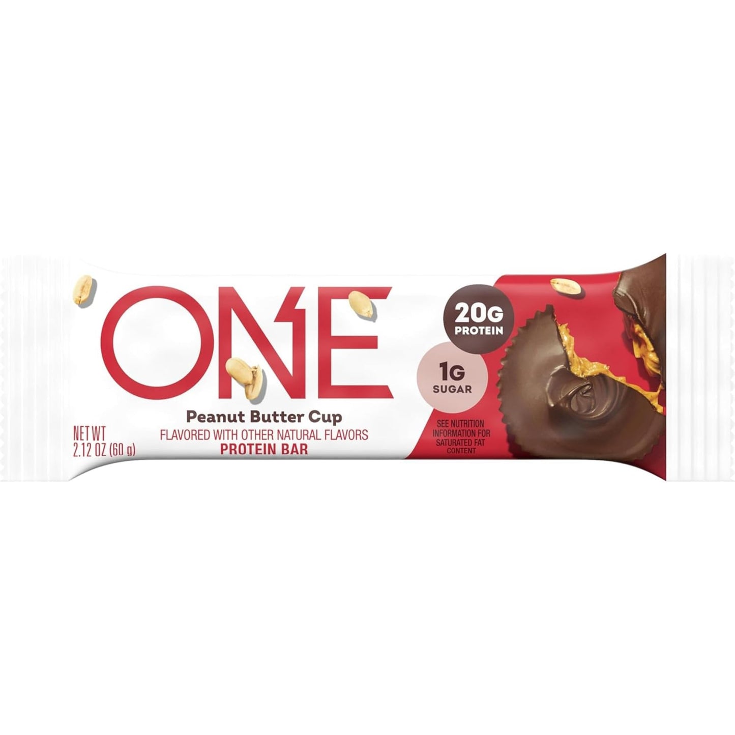 One Protein Bars, Peanut Butter Cup, Gluten Free Protein Bar With 20G Protein And Only 1G Sugar, Snacking For High Protein Diets