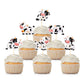48 Pcs Cow Cupcake Toppers, Moo Cow Cupcake Picks For Farm Animal Theme 1St Birthday Baby Shower Party(B)