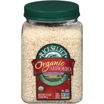 Riceselect Organic Arborio Rice, Risotto Rice, Gluten-Free, Non-Gmo, 32 Oz (Pack Of 4 Jars)
