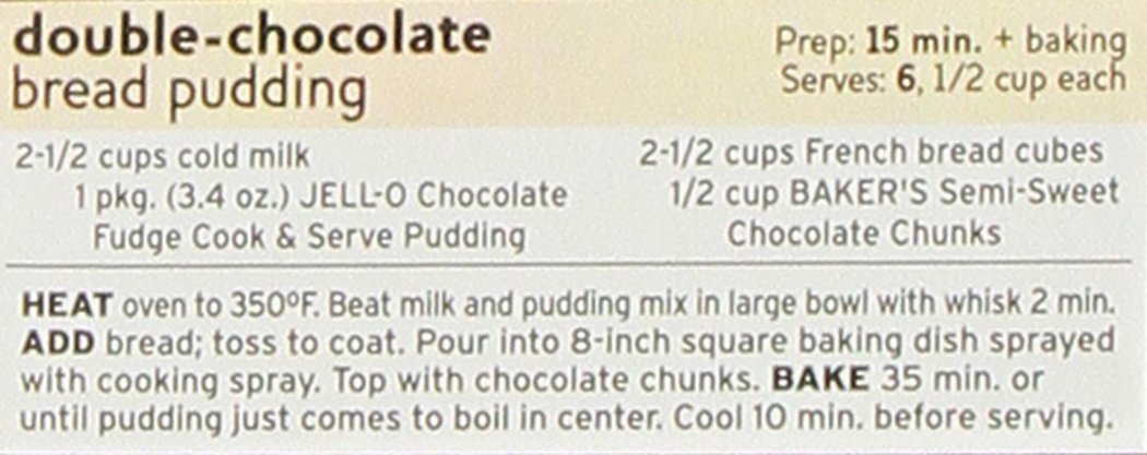 Jell-O Chocolate Fudge Cook & Serve Pudding & Pie Filling 3.4-Oz (Pack of 4)