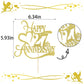 Yetxel Gold Glitter Cake Topper for 27th Anniversary - Paper Decoration, 27th Wedding/Birthday Party, Elegant Design