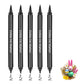 Food Coloring Pens, 5Pcs Black Double Sided Edible Food Coloring Markers with Fine and Thick Tip, Food Grade Gourmet Writers for