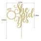 PALASASA Cake Topper - Funny Wedding Engagement Decorations, Gold, 6.5 x 8.46, Model PL-1096