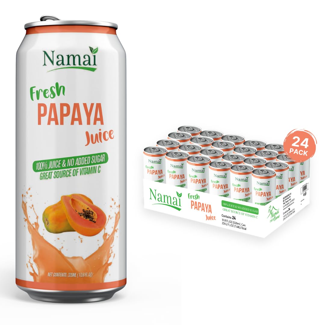Namai 100% All Natural Pure Papaya Juice, No Added Sugar, 10.79 Fl Oz, Pack of 24