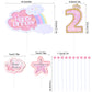 Kawailay Birthday Cake Decoration Set, Rainbow Clouds & Stars, 2nd Birthday Topper, Pink, Model Kawailay-206