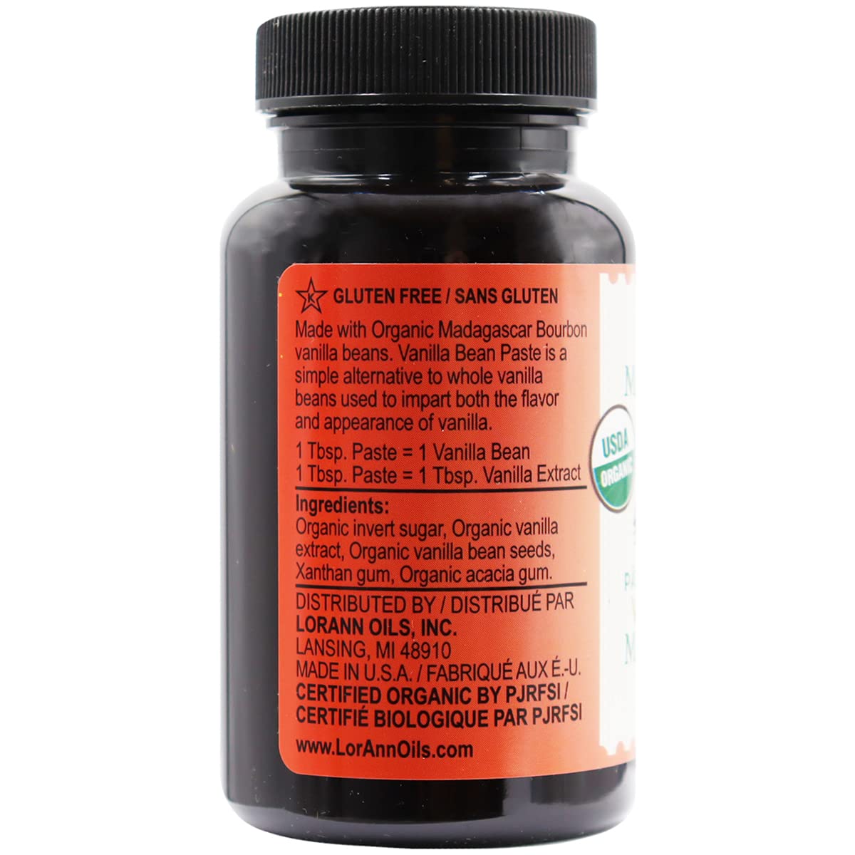LorAnn Organic Madagascar Vanilla Bean Paste, 4 ounce