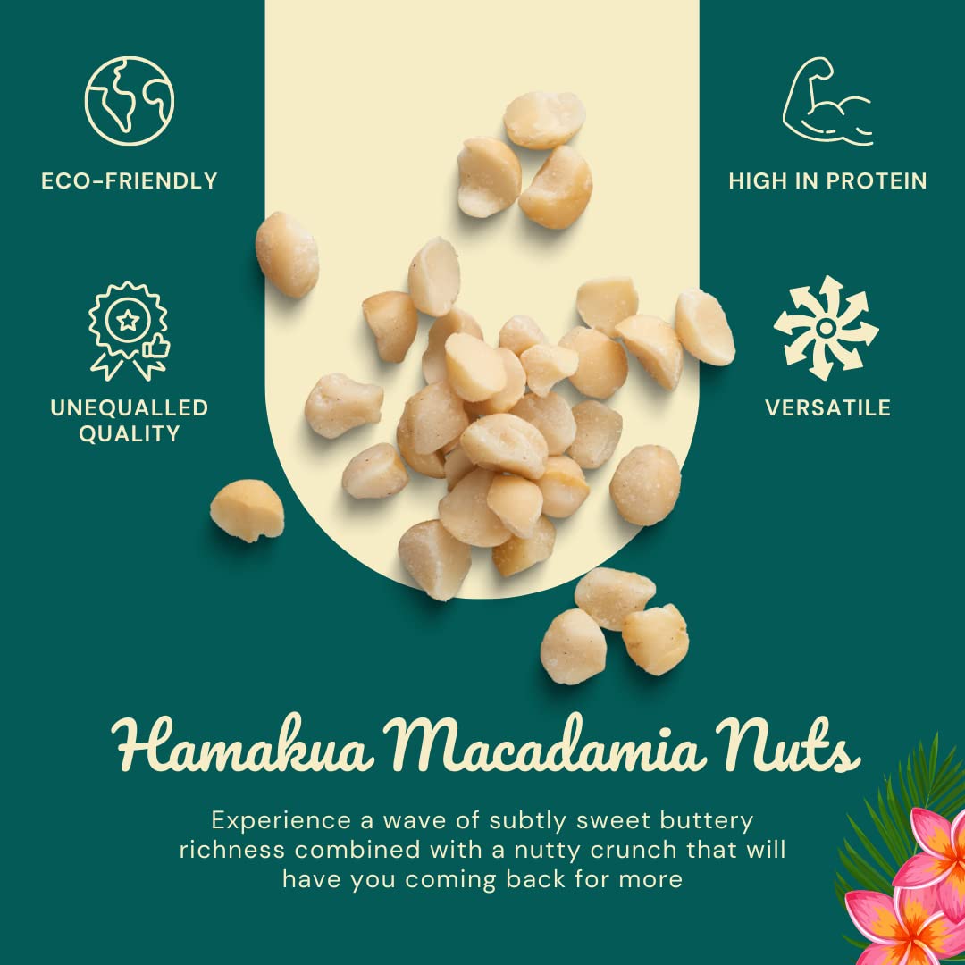 Hamakua Macadamia Nuts - Sweet Glazed Kona Coffee - 10 Ounce - Hawaiian Grown Dry Roasted Macadamias
