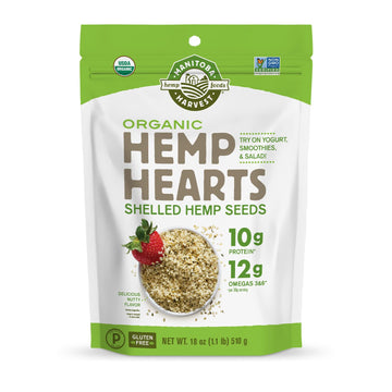 Organic Hemp Seeds, 18oz; 10g Plant Based Protein and 12g Omega 3 & 6 per Srv | smoothies, yogurt & salad | Non-GMO, Vegan, Keto