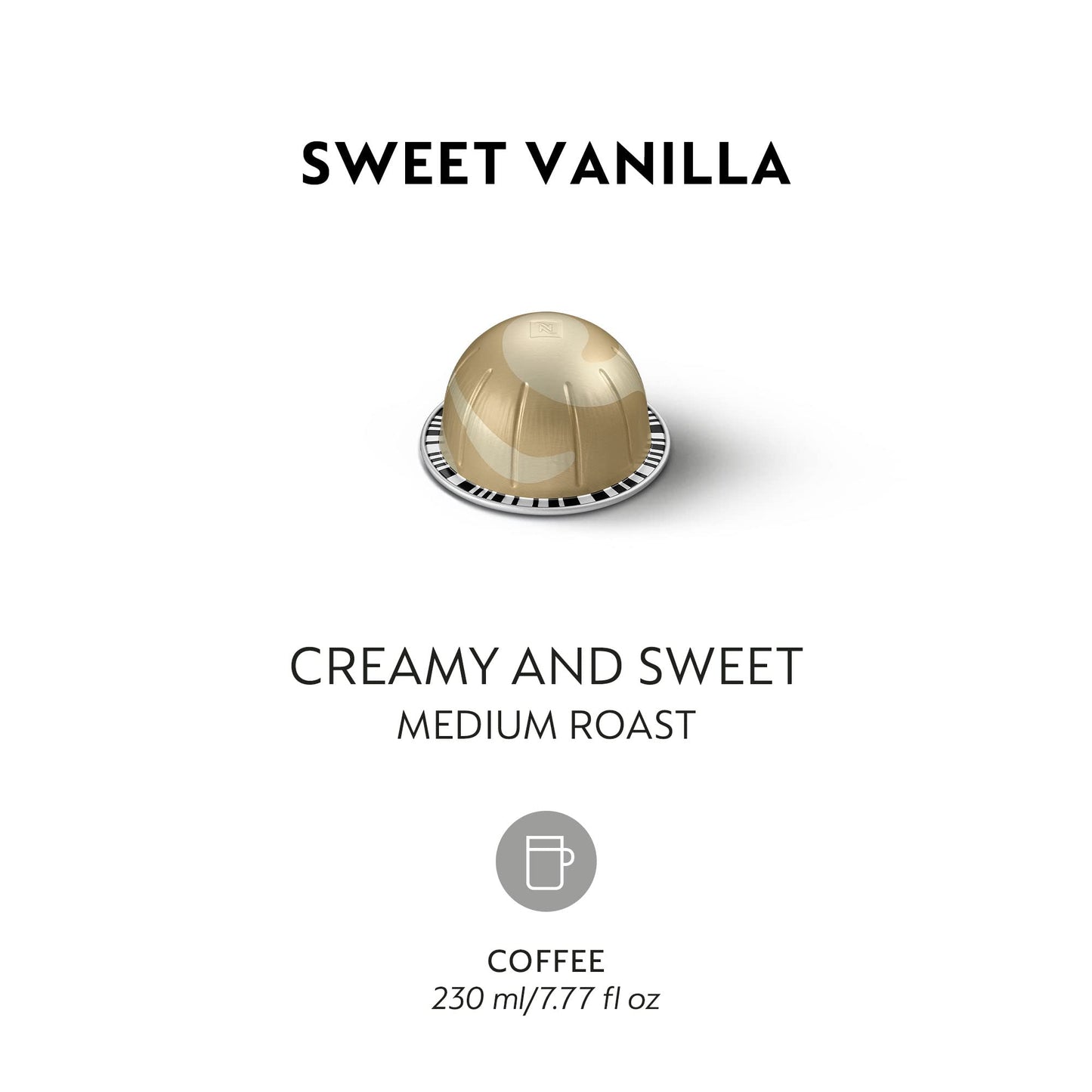 Nespresso Coffee compact pieces Vertuo, Sweet Vanilla, Medium Roast, 30 Count