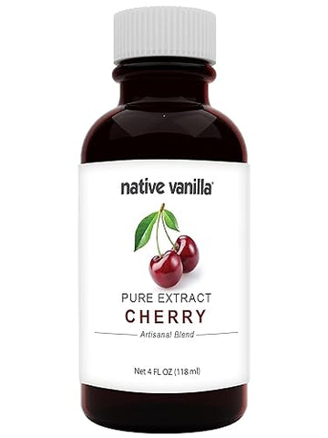 Native Vanilla - Pure Cherry Extract - 4 Fl Oz - Perfect For Cooking, Baking, And Dessert Crafting