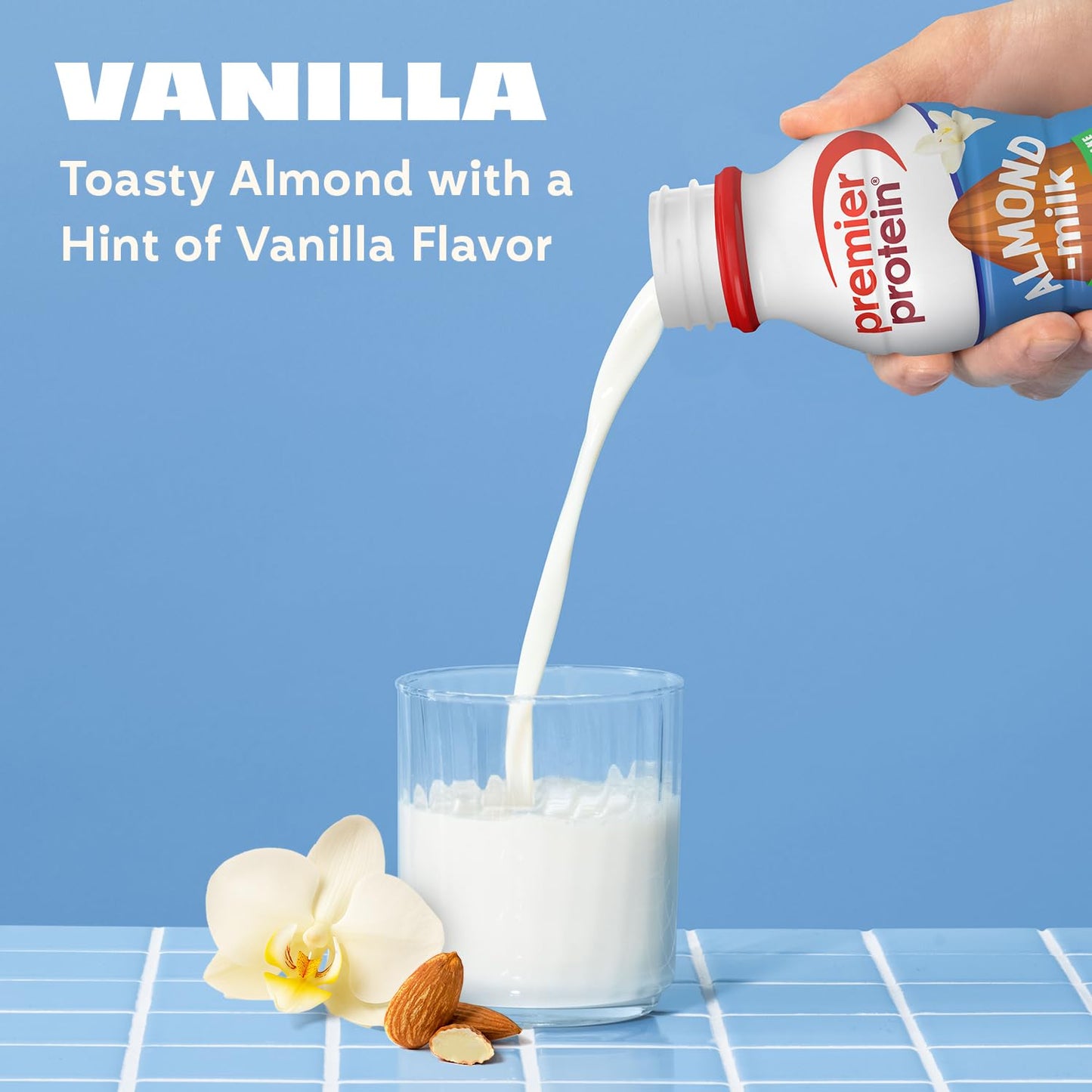 Premier Protein Almondmilk Plant Based Protein Shake  20g Protein  5g Sugar  11.5 Fl oz  Vanilla  12 Count