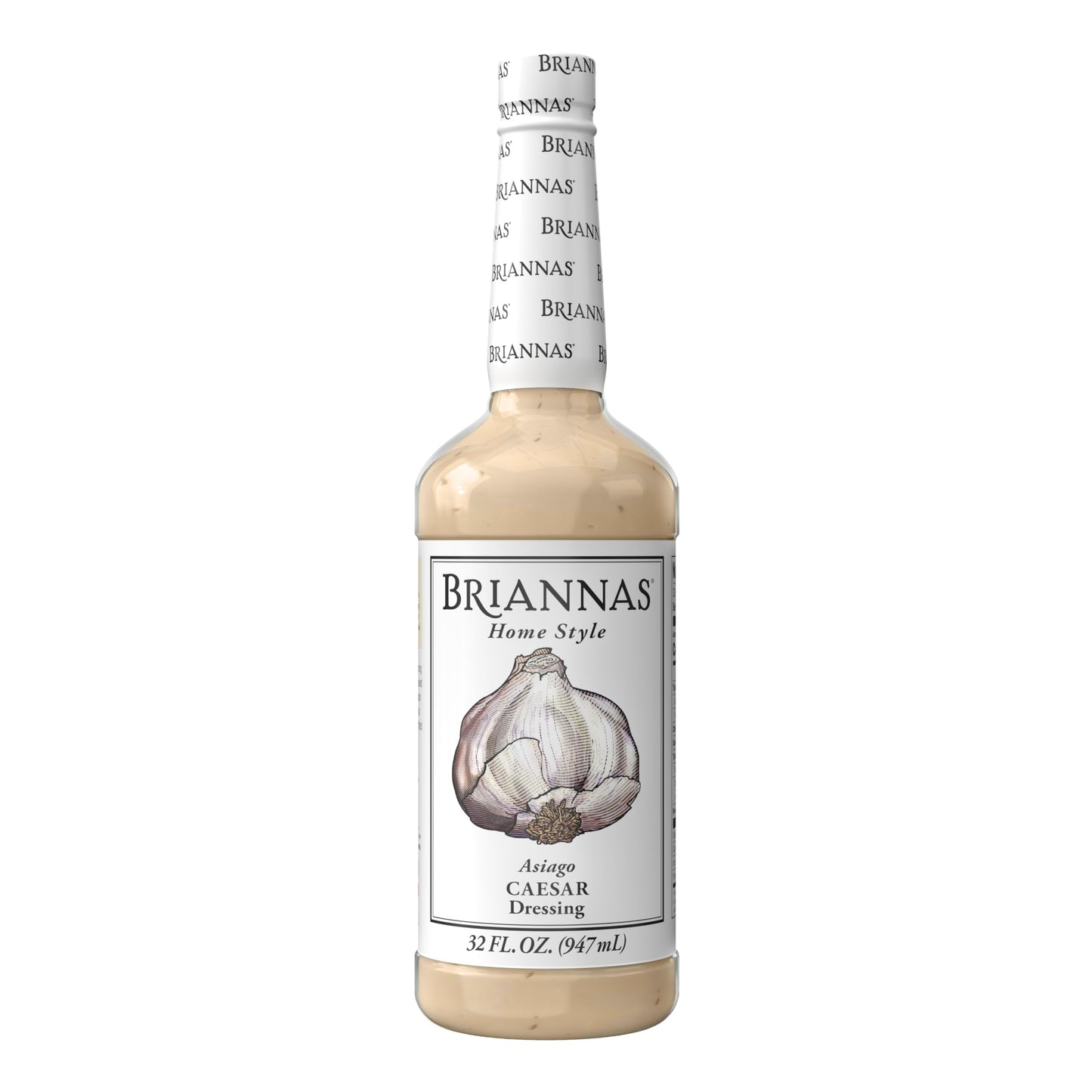 BRIANNAS Asiago Caesar Dressing - Gluten Free, Low Sugar - 32 oz. Bottle