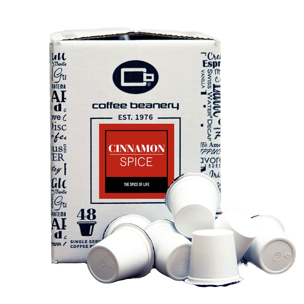 Coffee Beanery Cinnamon Spice Coffee Pods - Medium Roast, 48 Count Pack