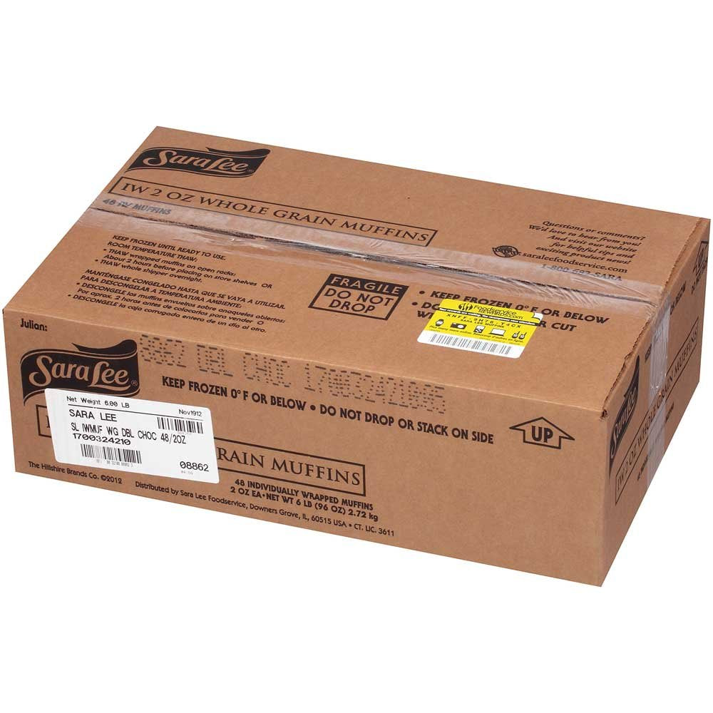 Chef Pierre Individually Wrapped Whole Grain Double Chocolate Muffin, 2 Ounce -- 48 per case.