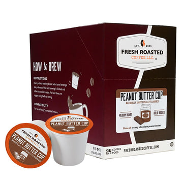 Fresh Roasted Coffee, Peanut Butter Cup, Flavored Coffee Pods, K-Cup Compatible, 24 Count