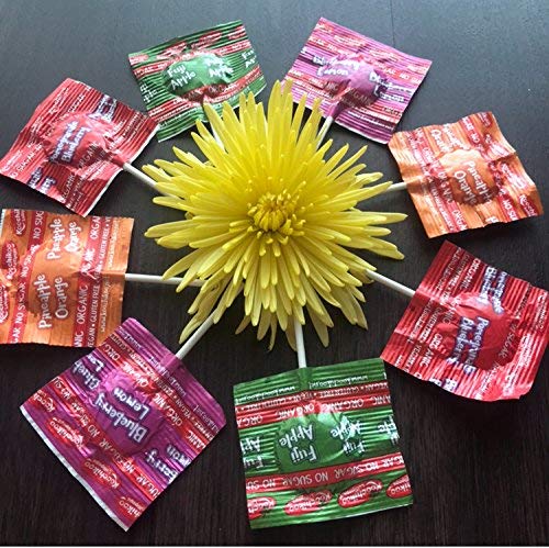 Koochikoo Organic & Sugar Free Lollipops Pouch, Assorted Fruit Flavors, No Sugar Added, Gluten Free & Vegan (10 Count (Pack Of 3