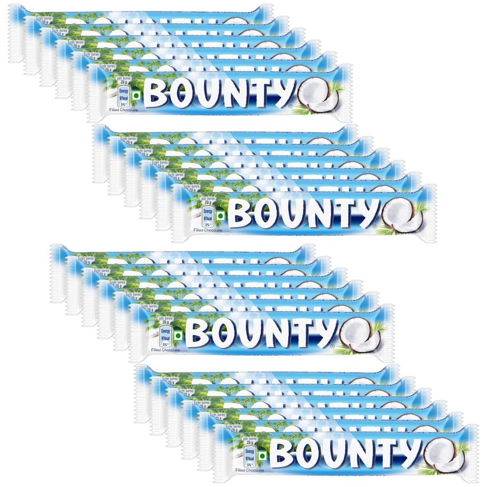 Bounty Milk Single Chocolate Bar, 57 Gram (Pack of 24)