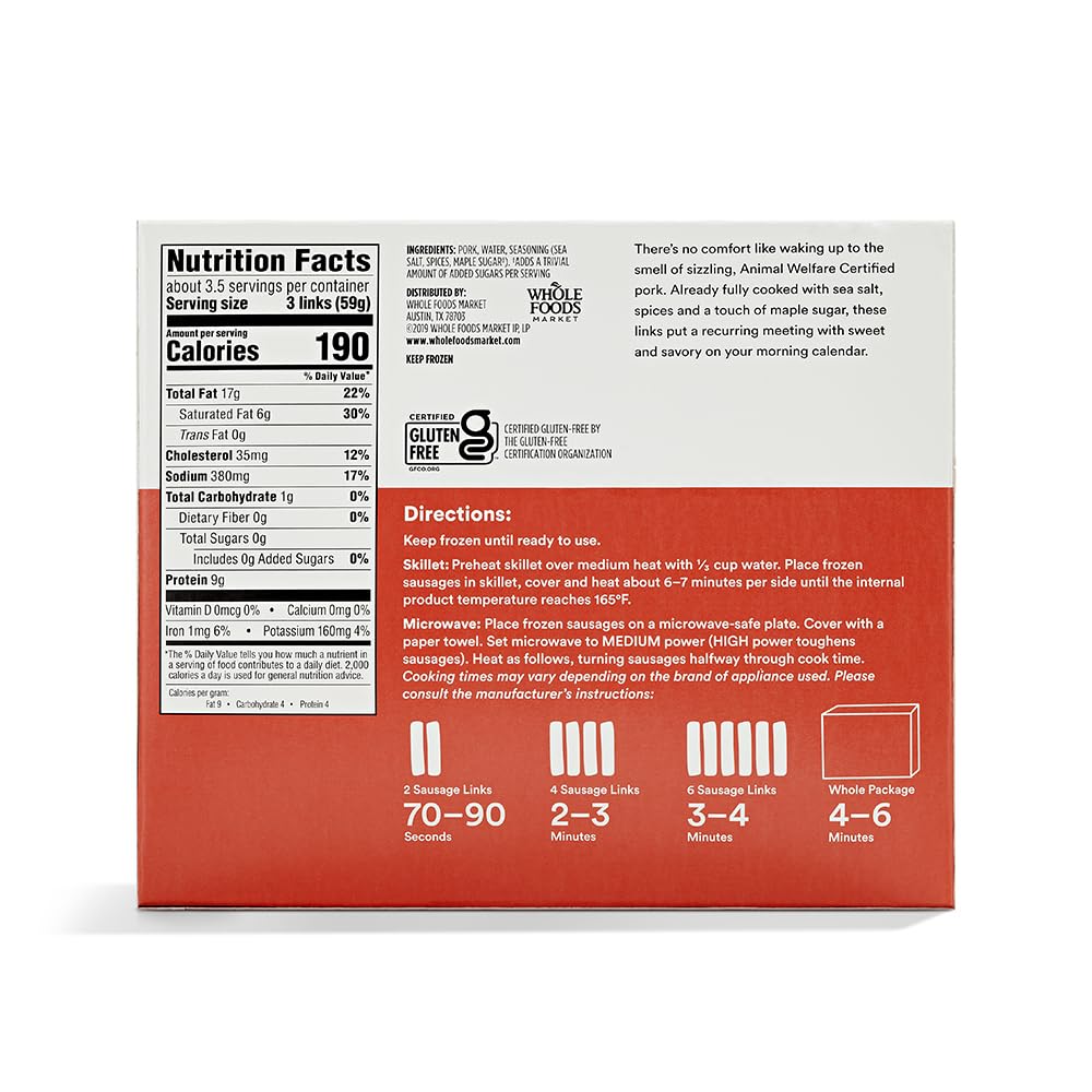 365 Everyday Value, Classic Pork Breakfast Sausage (Frozen), 10 Count