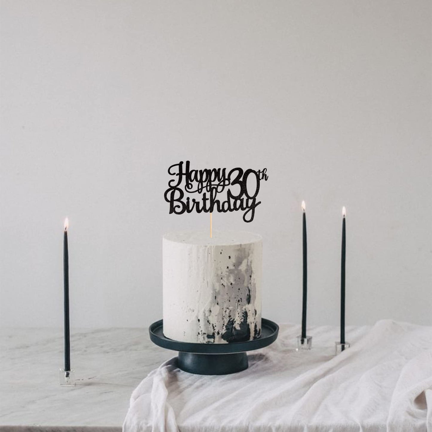 1 Pcs Happy 30Th Birthday Cake Topper Glitter Cheers To 30 Years Birthday Cake Pick 30 Fabulous Cake Decoration For Happy 30Th B