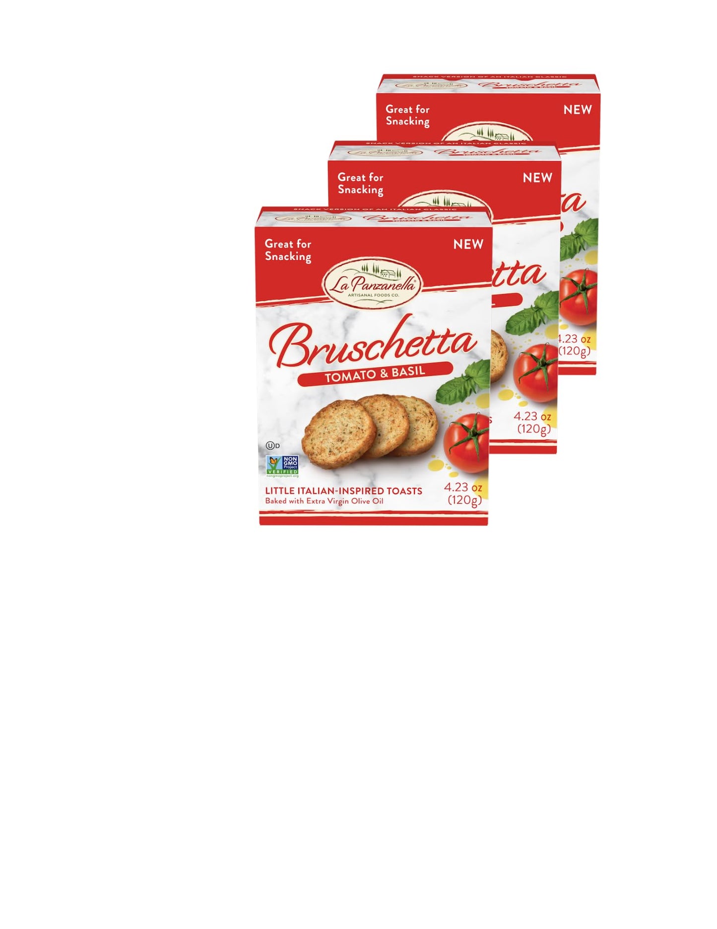 KOKOBUNCH Bite Size Bruschetta Toast  ers, Vegan Chips, Tomato & Basil, 4.23oz (3 Pack)