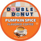 Double Donut Coffee Pumpkin Spice Coffee Pods, Medium Roast, 72 Count, Compatible with Keurig K Cups