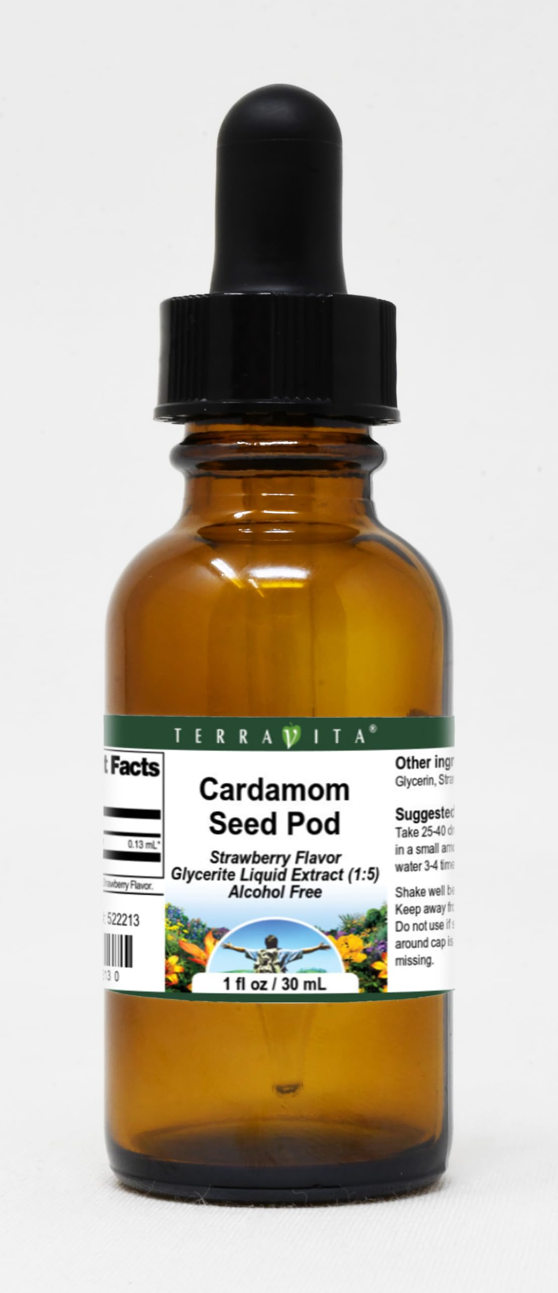 Cardamom Seed Pod Glycerite Liquid Extract (1:5) - Strawberry Flavored (1 oz, ZIN: 522213) - 3 Pack