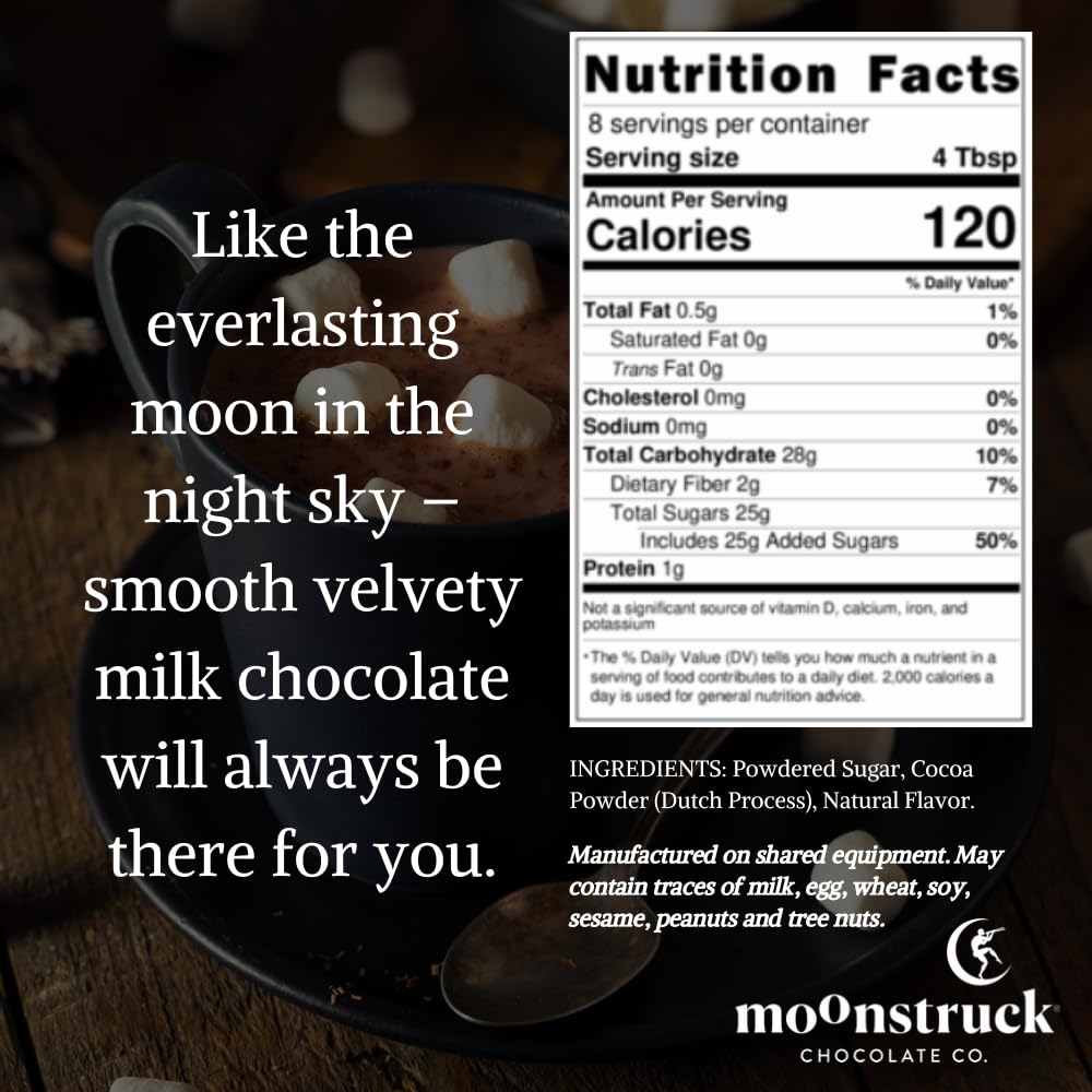Moonstruck Chocolate Creamy Milk Chocolate Hot Cocoa Mix  9.5oz (Pack of 1)