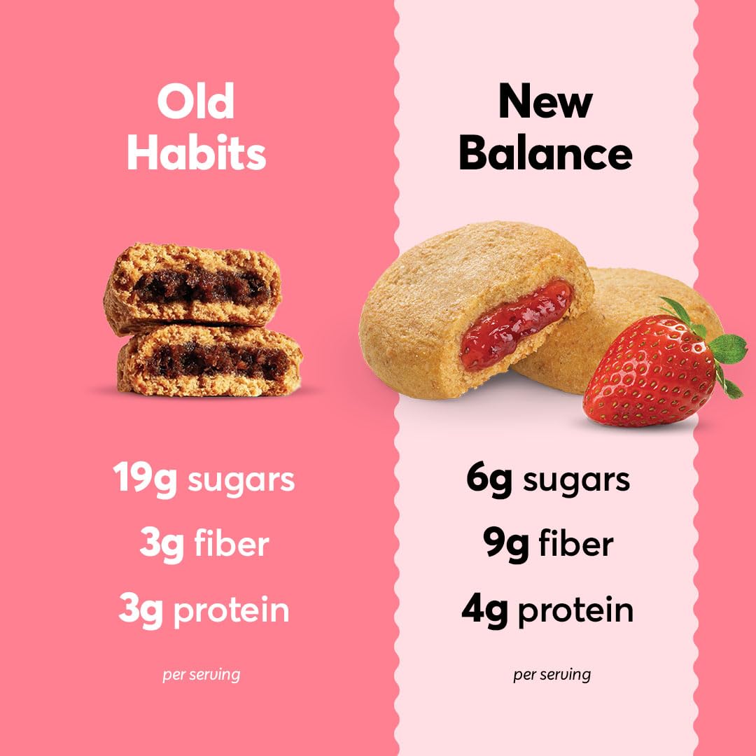 Olyra Strawberry Organic Fruit Bars, Prebiotic High Fiber Snack, Gut Health, Fruit Filled & Whole Grain Bites, Kids Healthy Snac
