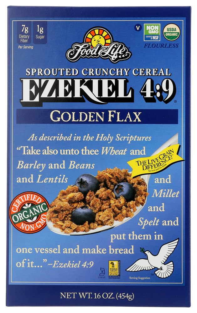 Ezekiel 4:9 Golden Flax Sprouted Grain Crunchy Cereal 16 oz (Pack of 3)