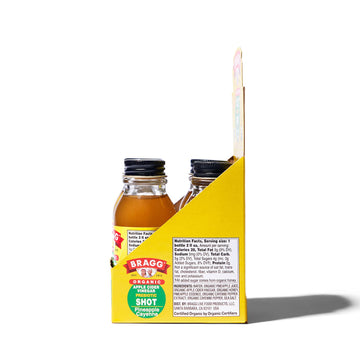 Bragg Organic Apple Cider Vinegar Shot, Pineapple Cayenne, 2 Fl Oz, Pack of 4, Natural