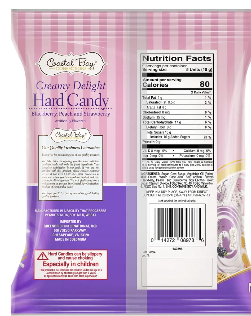 Coastal Bay Creamy Delight Hard Candy 6 Oz Bag (2 Bags 12 Oz Total)