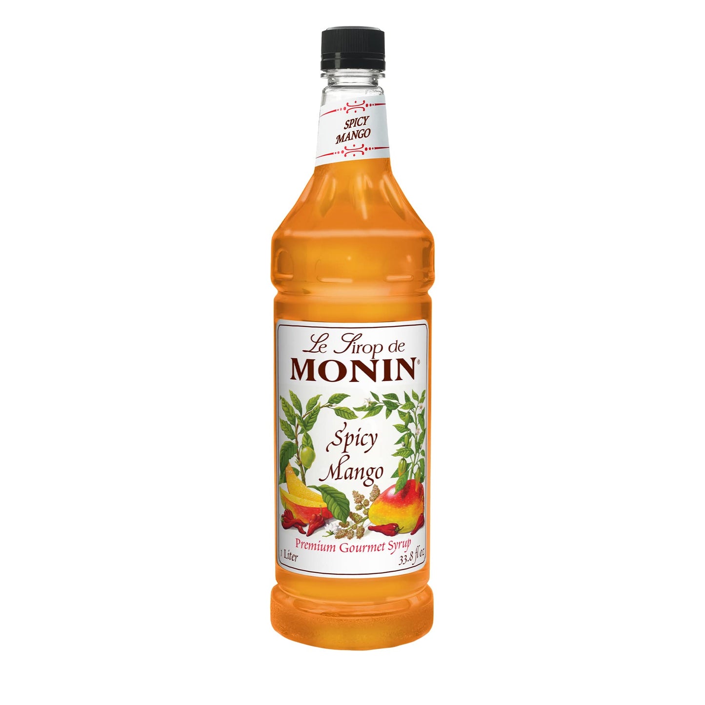 Monin Spicy Mango Mixer, 1 Liter, 33.8 Fl Oz, Perfect for Cocktails and Beverages